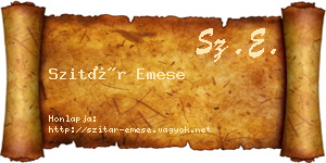 Szitár Emese névjegykártya